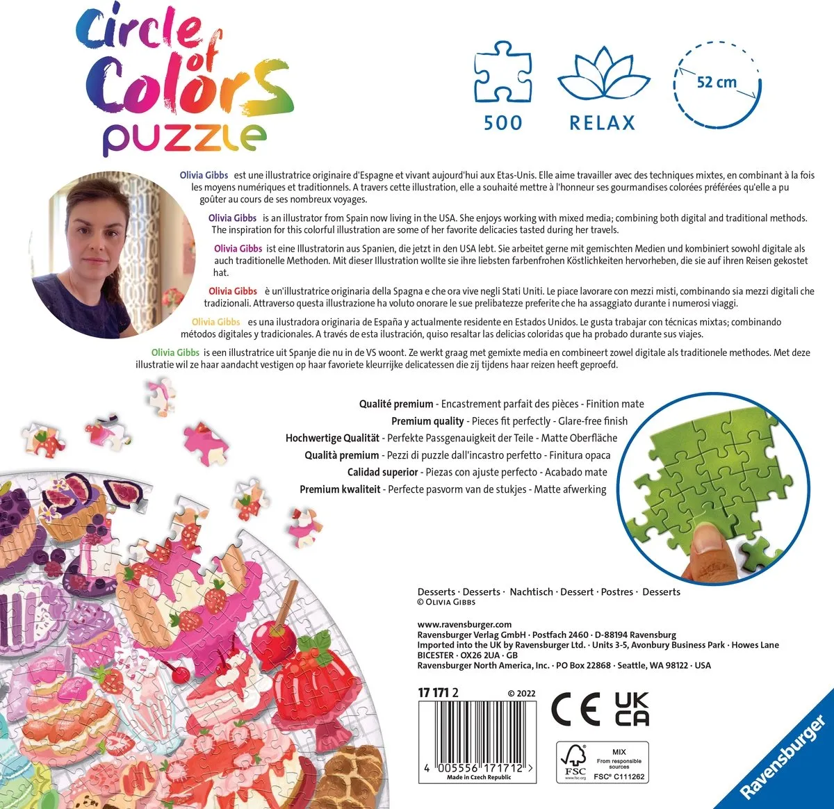 Ravensburger Round Puzzle Circle of Colors 500 Stuks - Multicolor