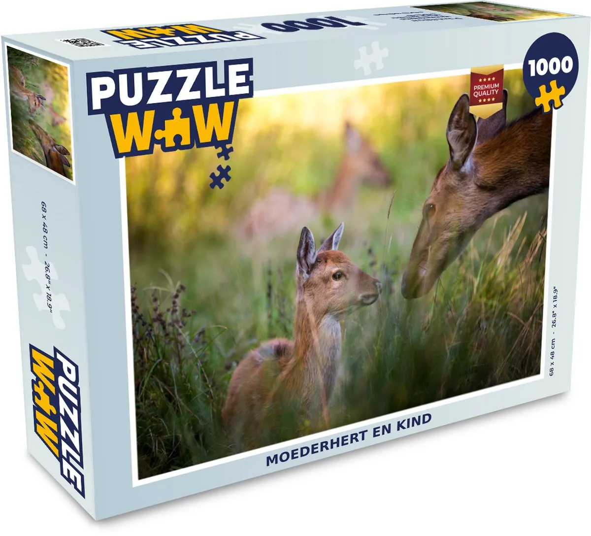 PuzzleWow Herten Gras Bos Legpuzzel 1000 Stuks