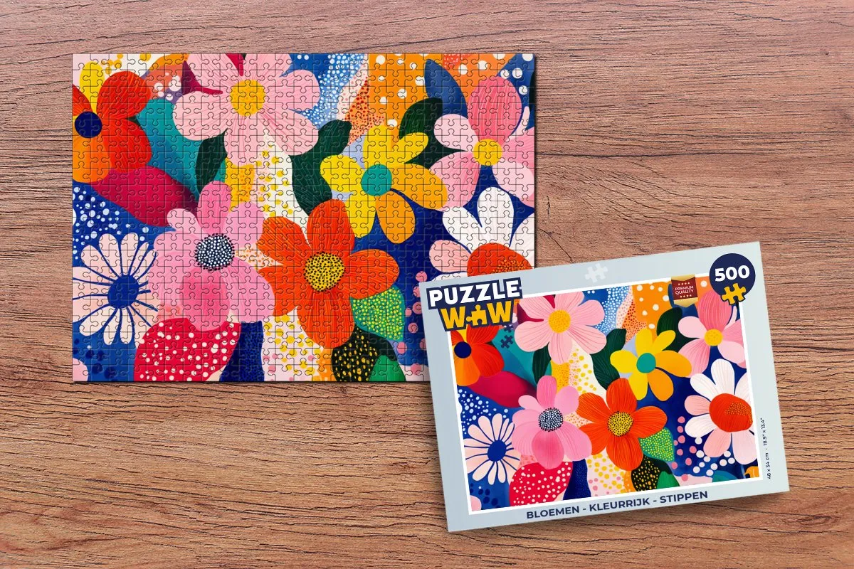 PuzzleWow Bloemen Legpuzzel 500 Stuks - Stippen Modern