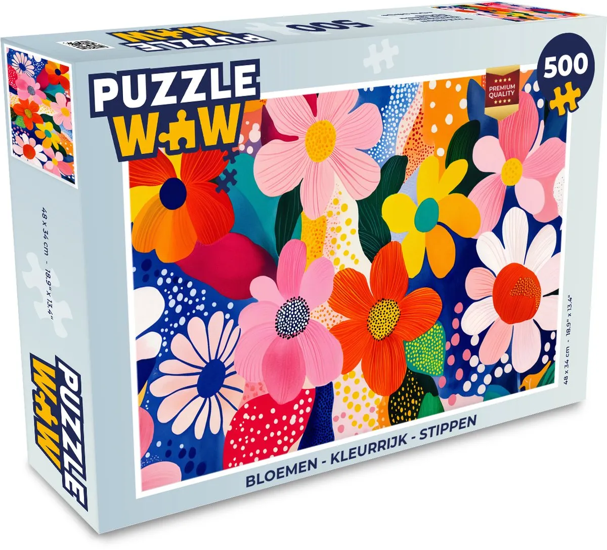 PuzzleWow Bloemen Legpuzzel 500 Stuks - Stippen Modern