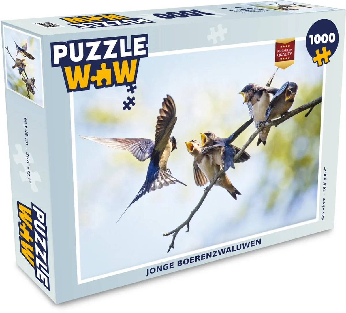 PuzzleWow Jonge Boerenzwaluwen Legpuzzel 1000 Stuks
