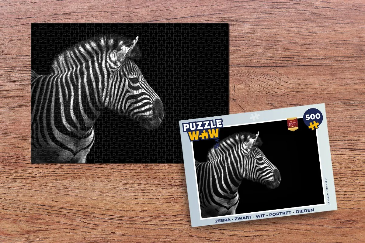 PuzzleWow Zebra Legpuzzel 500 Stuks - Multicolor