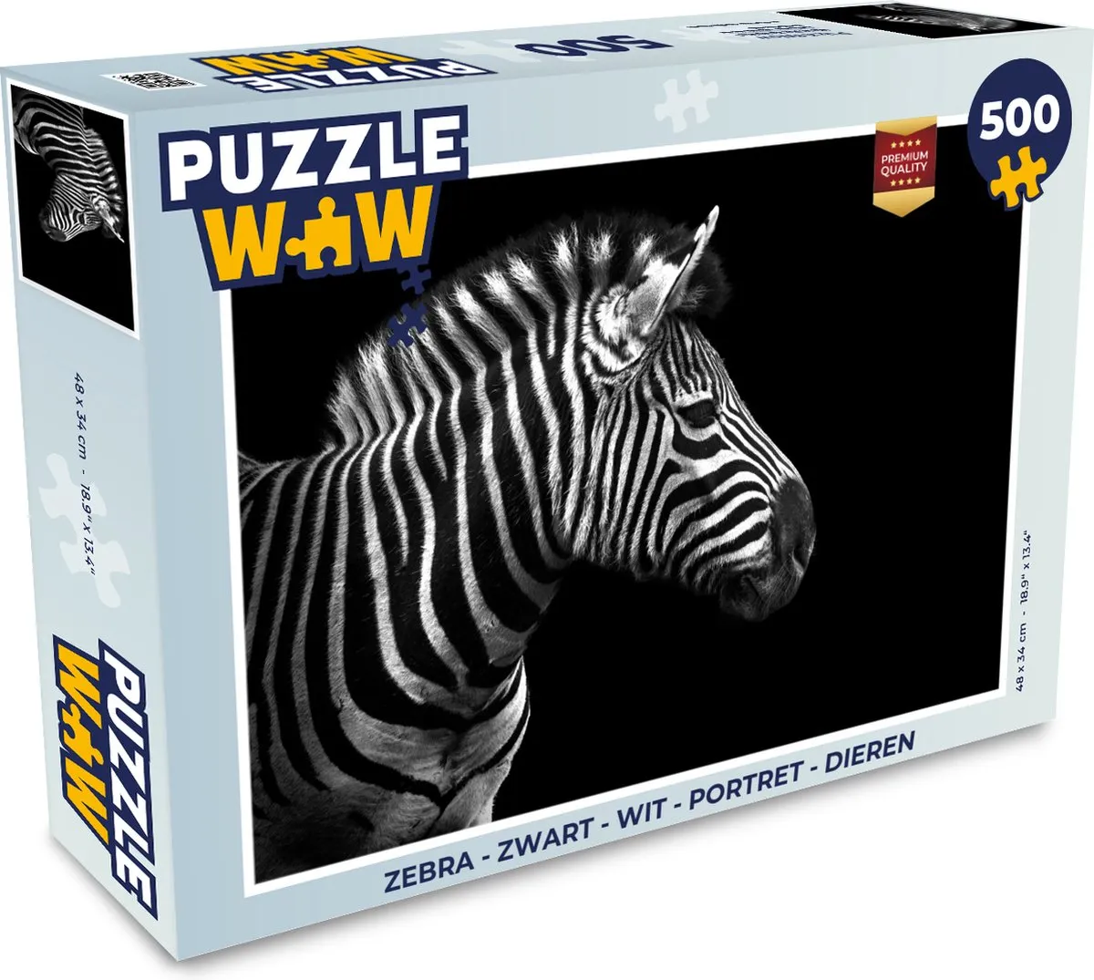 PuzzleWow Zebra Legpuzzel 500 Stuks