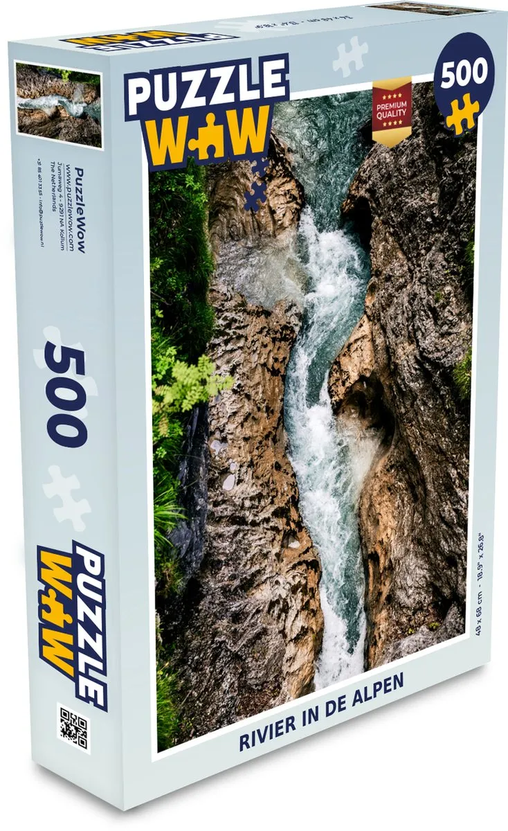 PuzzleWow Alpen Rivier Rots Legpuzzel 500 Stuks