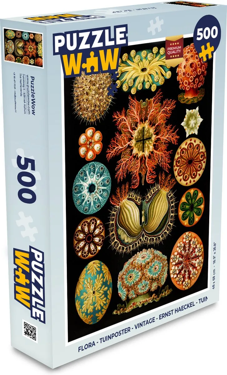 PuzzleWow Vintage Zeedieren Legpuzzel 500 Stuks - Ernst Haeckel - Multicolor