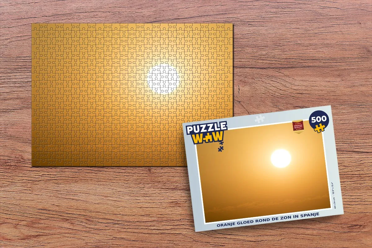 PuzzleWow Legpuzzel Oranje gloed rond de zon in Spanje 500 Stuks - Multicolor