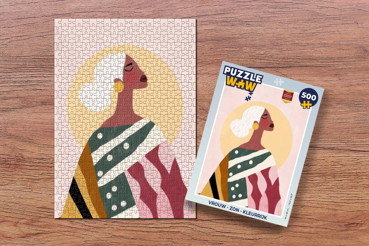 PuzzleWow Legpuzzel Vrouw & Zon 500 Stuks - 8721406855972