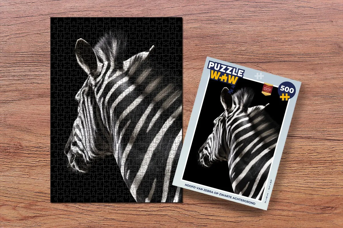 PuzzleWow Zebra Wilde Dieren Legpuzzel 500 Stuks - Multicolor