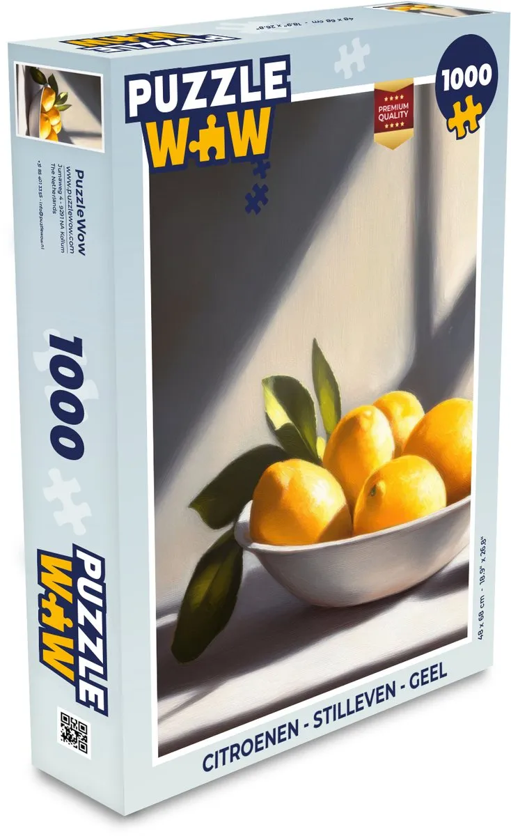 PuzzleWow Citroenen Stilleven Legpuzzel 1000 Stuks - Geel