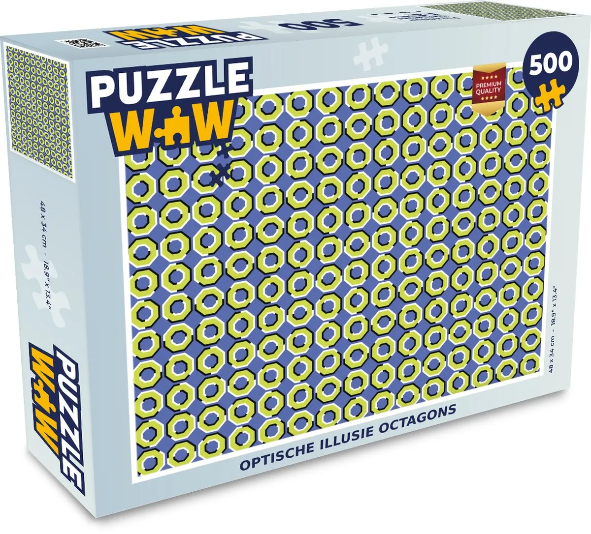 PuzzleWow Optische Illusie Octagons Legpuzzel 500 Stuks