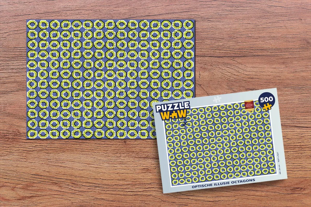 PuzzleWow Optische Illusie Octagons Legpuzzel 500 Stuks - Multicolor