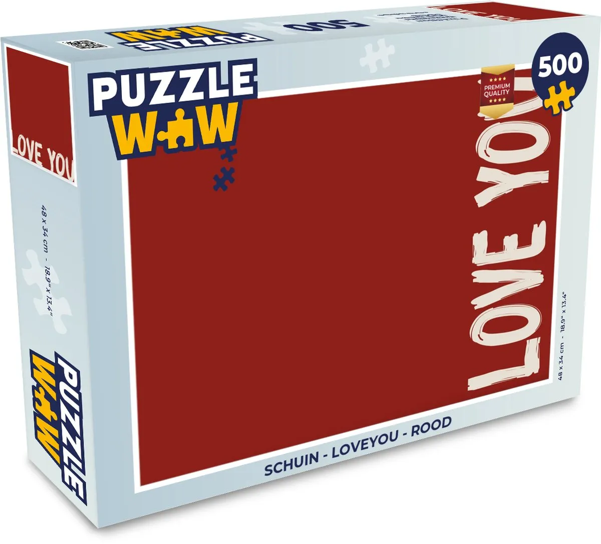 PuzzleWow Loveyou Legpuzzel 500 Stuks - Rood