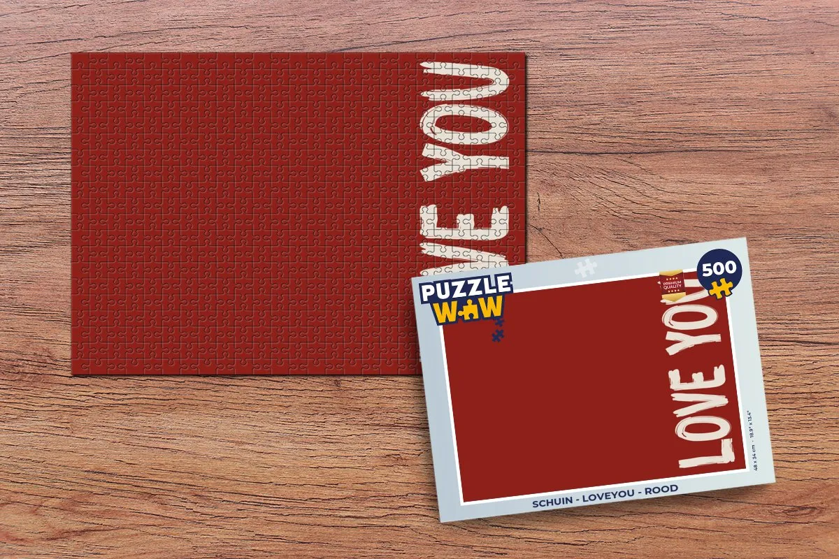 PuzzleWow Loveyou Legpuzzel 500 Stuks - Rood