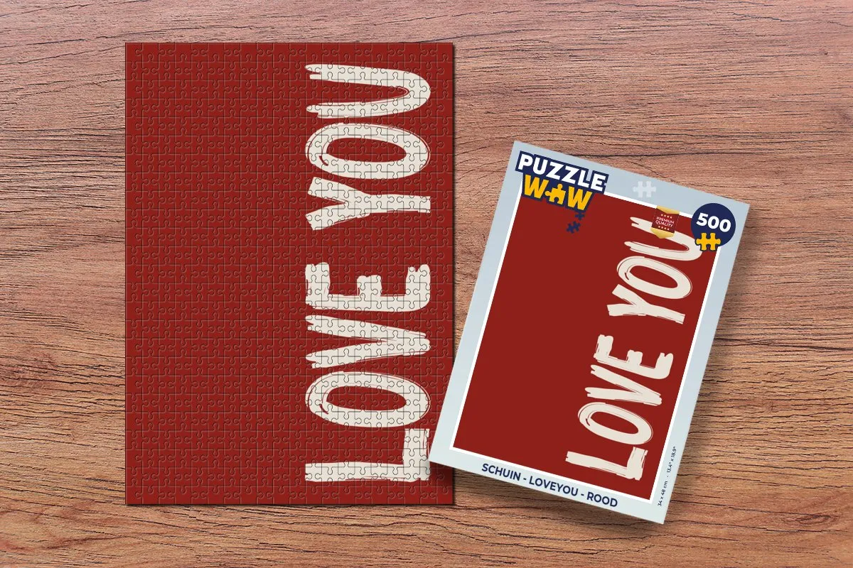 PuzzleWow Loveyou Legpuzzel 500 Stuks - Rood