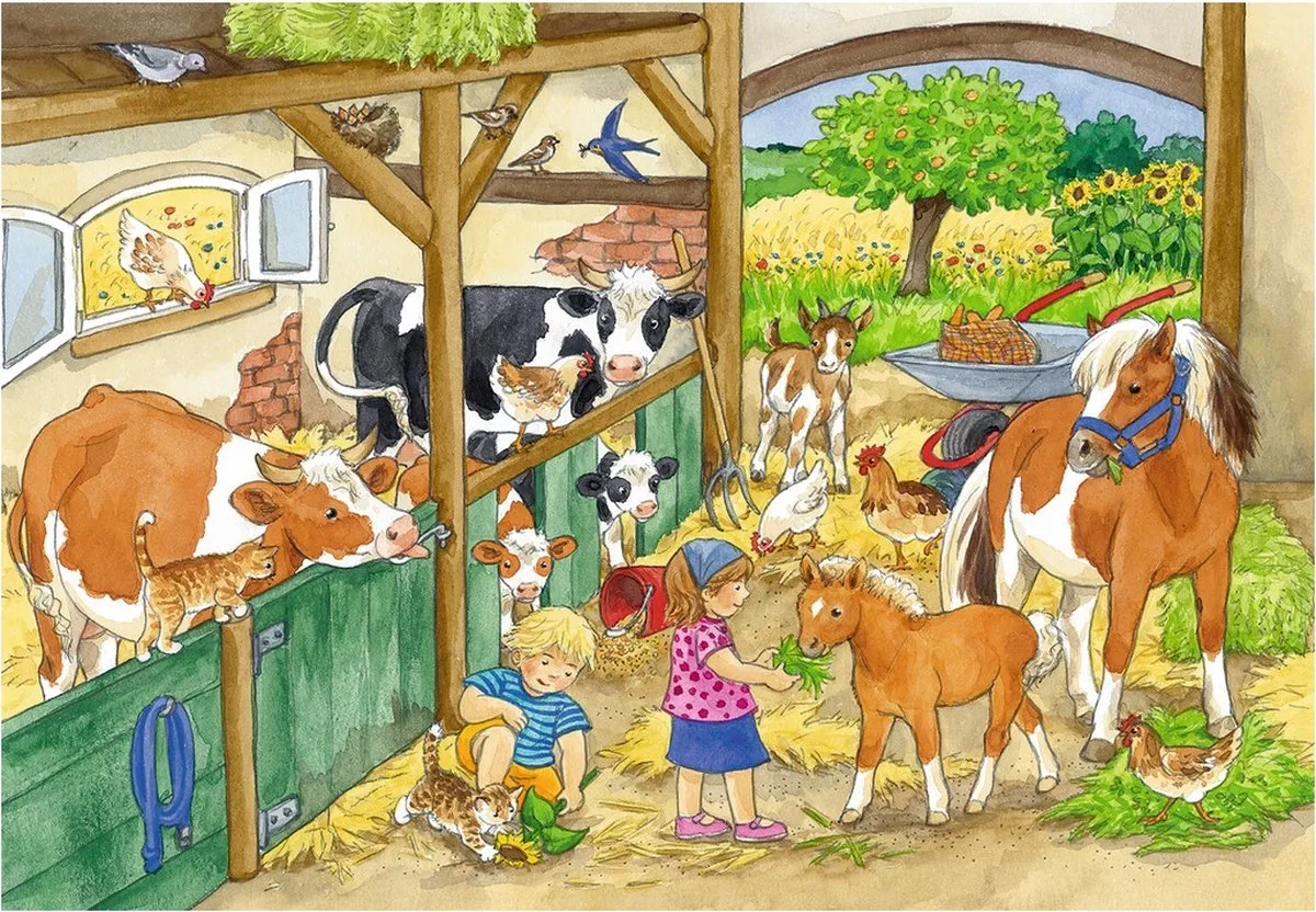 Ravensburger Vrolijk Boerderijleven Puzzel 24 Stuks - 2x24 - afbeelding 6 van 6