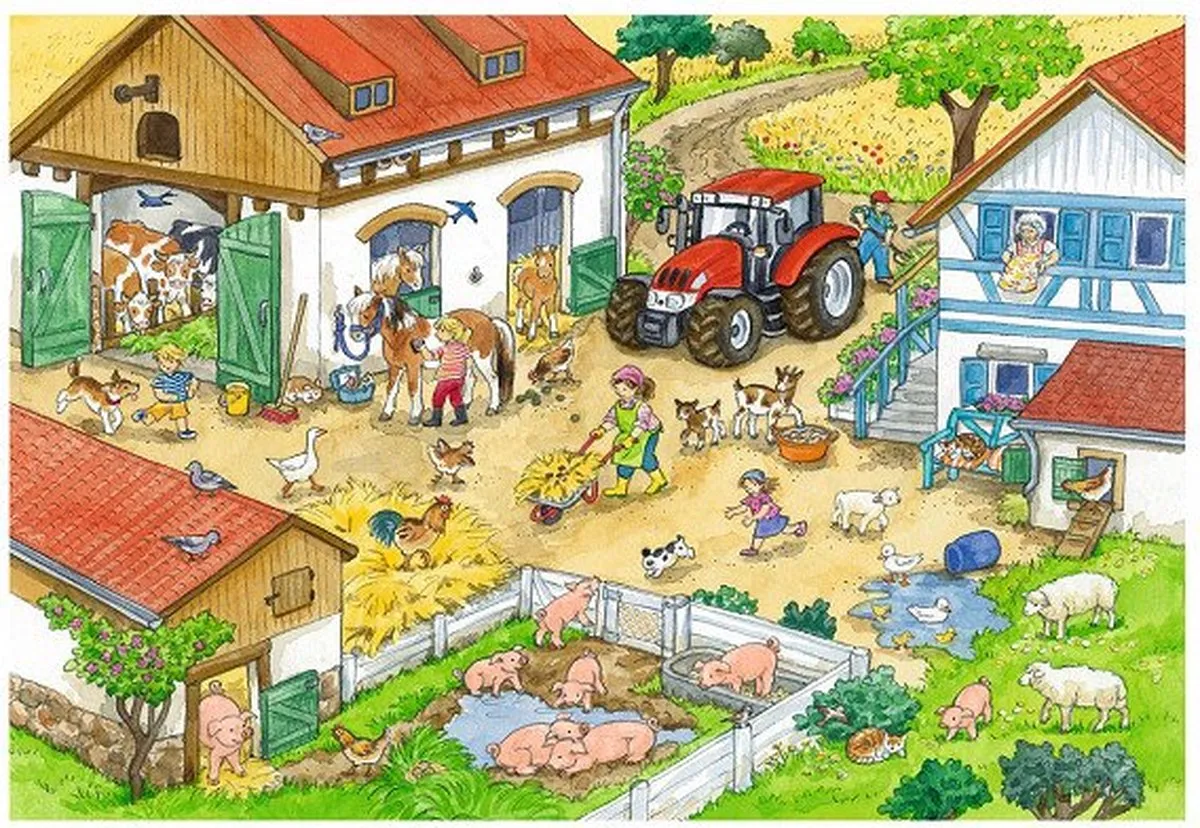 Ravensburger Vrolijk Boerderijleven Puzzel 24 Stuks - 2x24