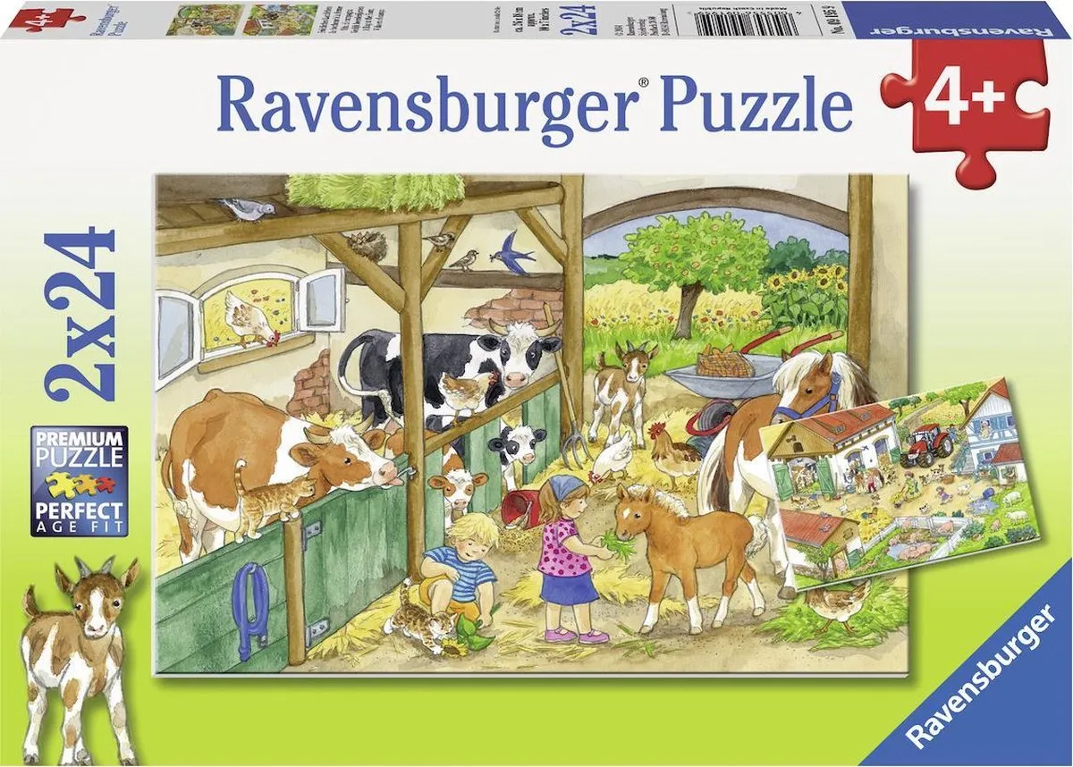 Ravensburger Vrolijk Boerderijleven Puzzel 24 Stuks - 2x24