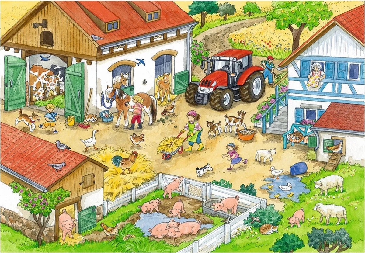 Ravensburger Vrolijk Boerderijleven Puzzel 24 Stuks - 2x24