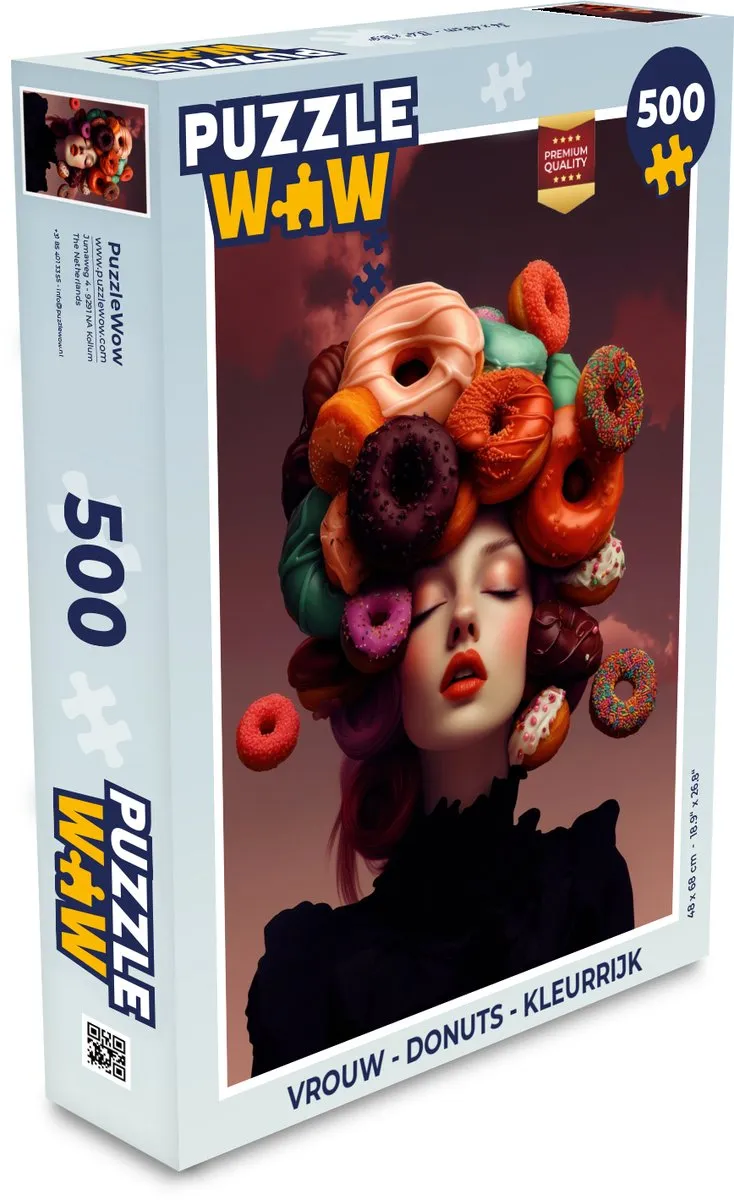 PuzzleWow Donuts Legpuzzel 500 Stuks - Kleurrijk