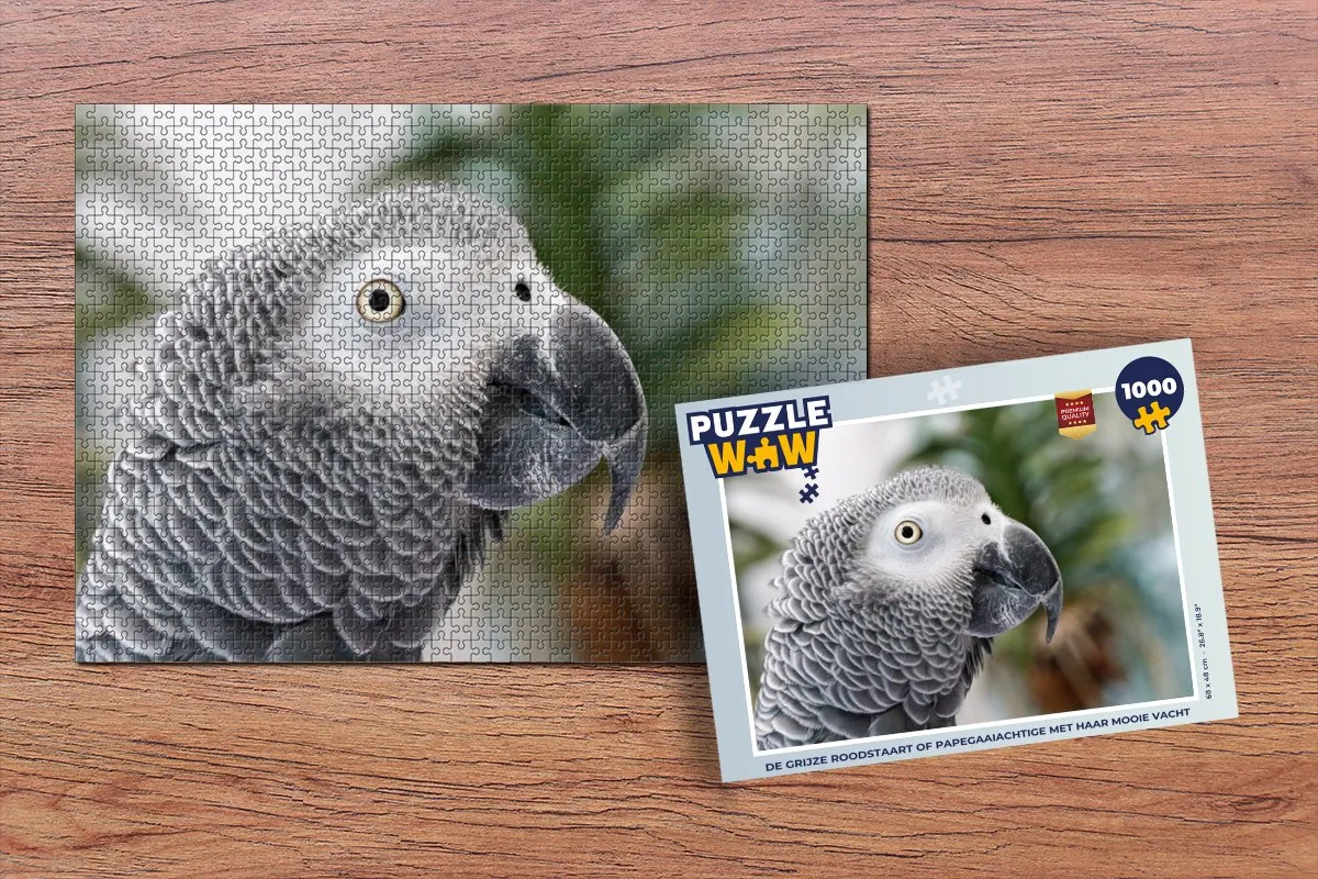 PuzzleWow Legpuzzel 1000 Stuks - De Grijze Roodstaart - Multicolor