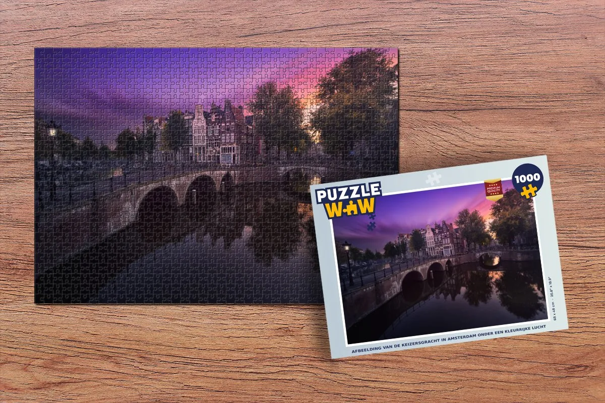 PuzzleWow Legpuzzel Keizersgracht Amsterdam 1000 Stuks - Multicolor