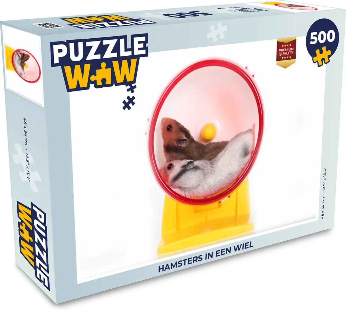 PuzzleWow Hamsters in een Wiel Legpuzzel 500 Stuks