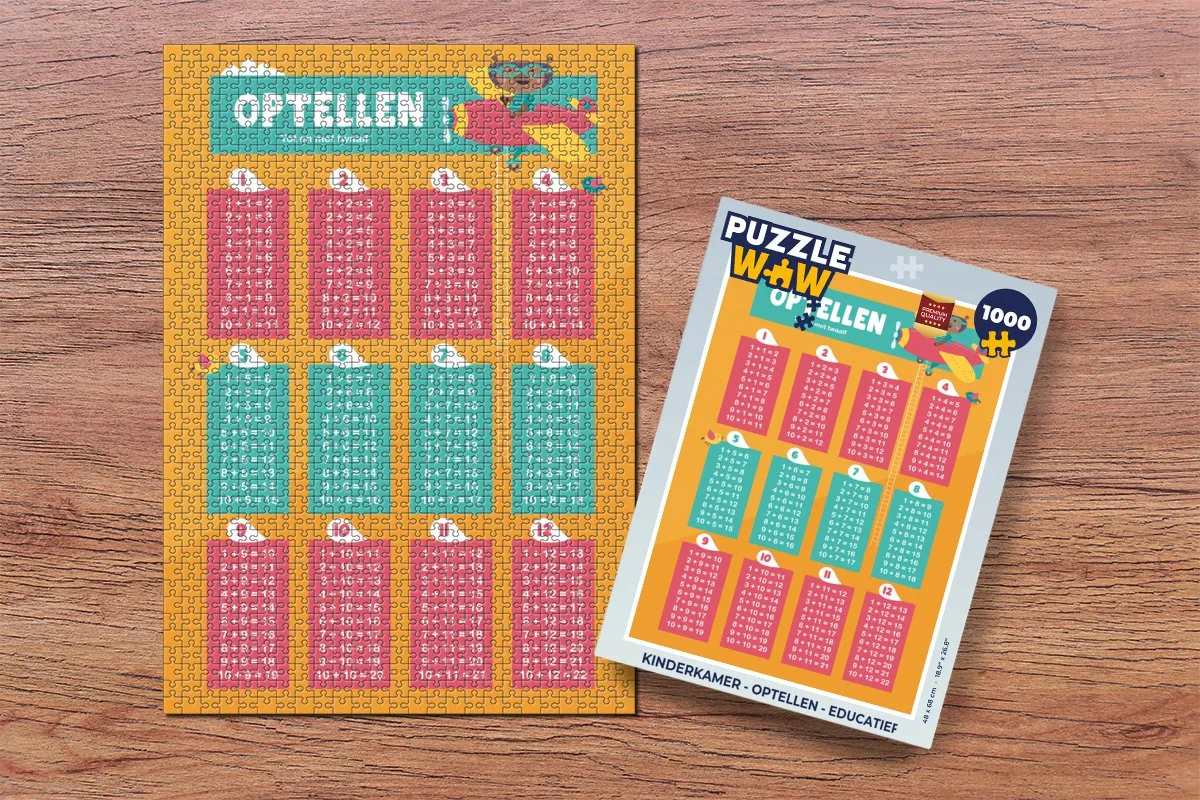 PuzzleWow 1000 Puzzelstukken Educatief - Multicolor