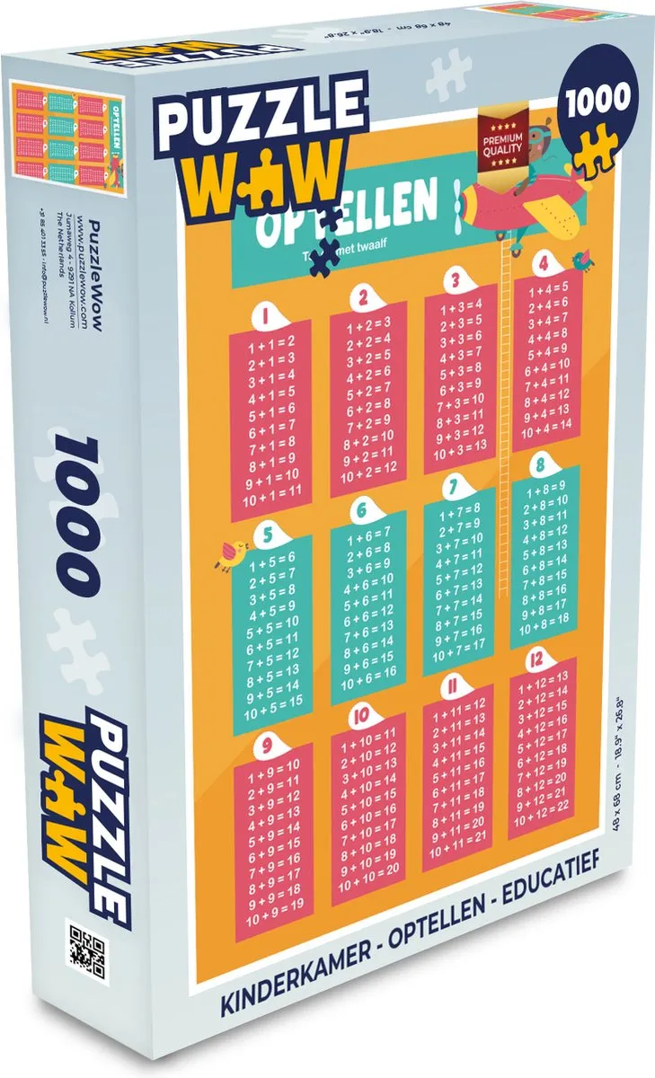 PuzzleWow 1000 Puzzelstukken Educatief