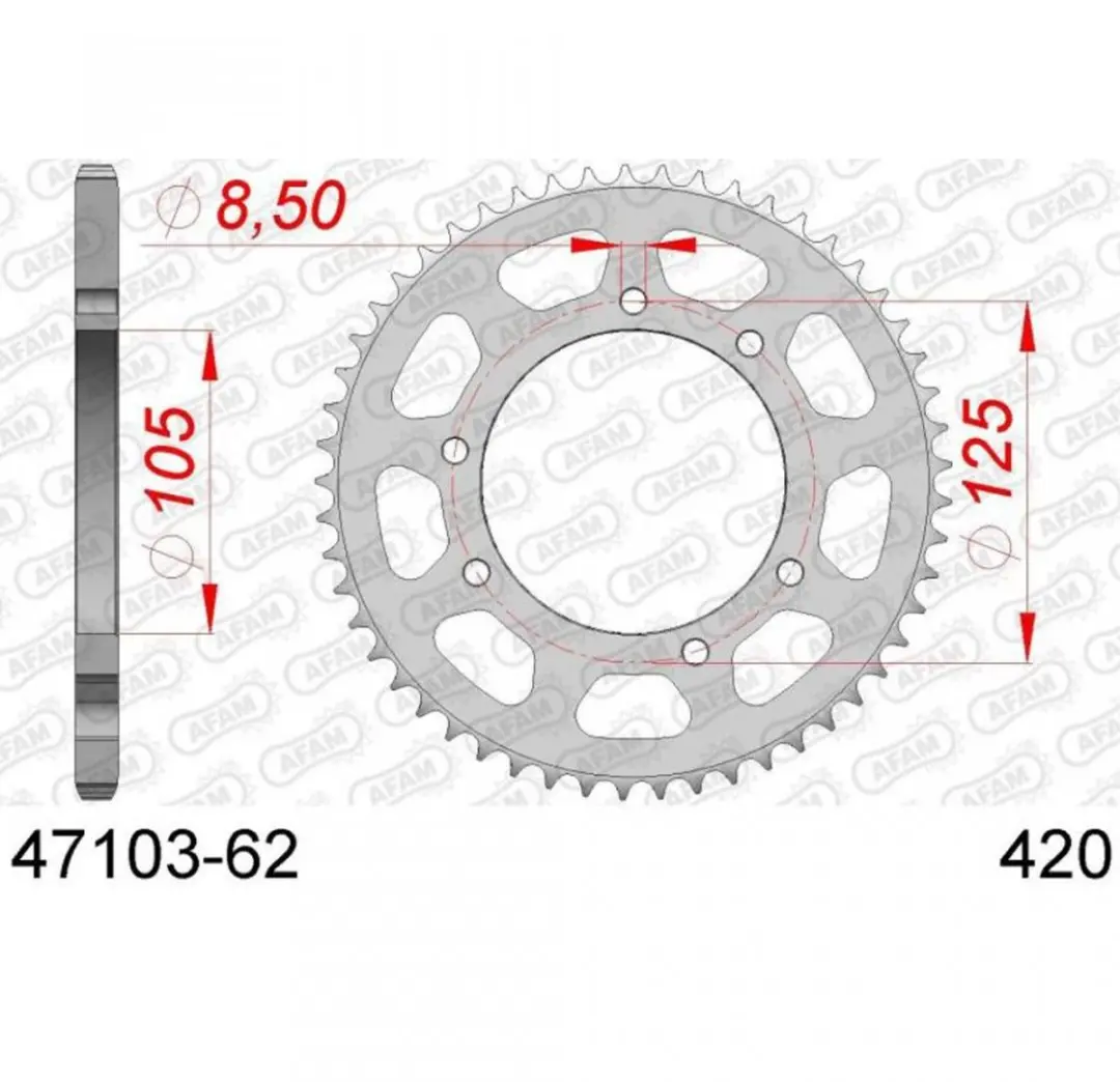 Kit chaîne Afam pour Moto Rieju 50 MRT SM TROPHY Après 2018 11x62 Pas 420 Alé