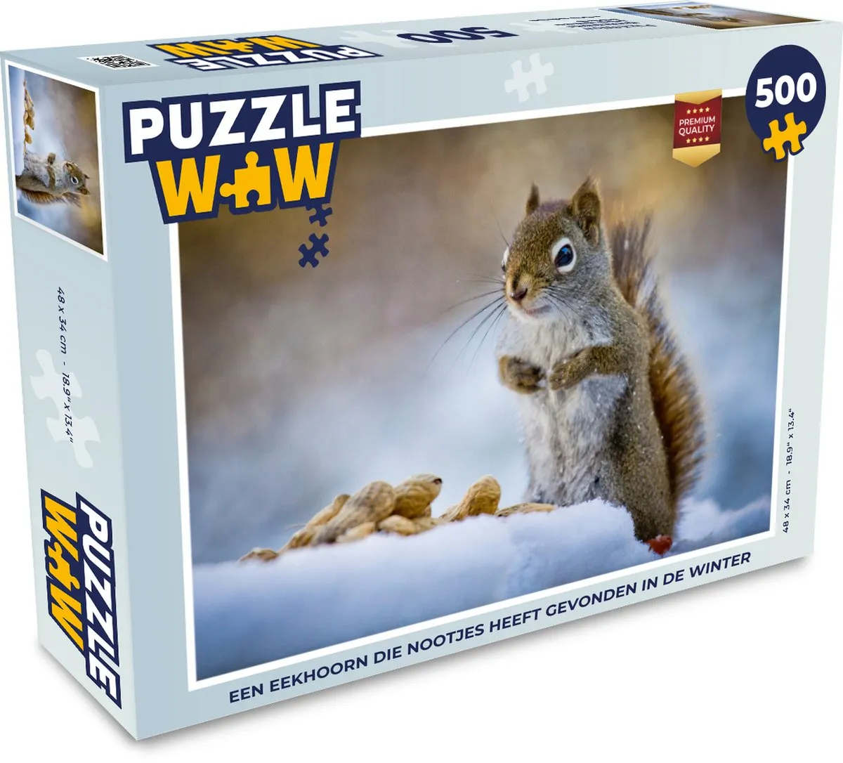 PuzzleWow Puzzel Eekhoorn 500 Stuks - Multicolor