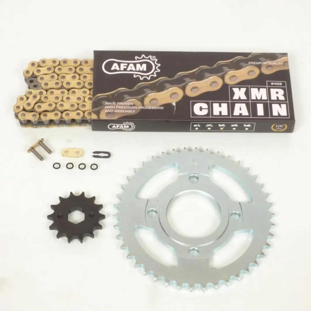 Kit chaîne Afam pour Moto Daelim 125 Vl Daystar 2001 à 2007 Neuf