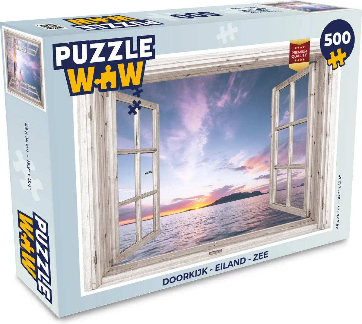PuzzleWow Doorkijk Eiland Zee Legpuzzel 500 Stuks