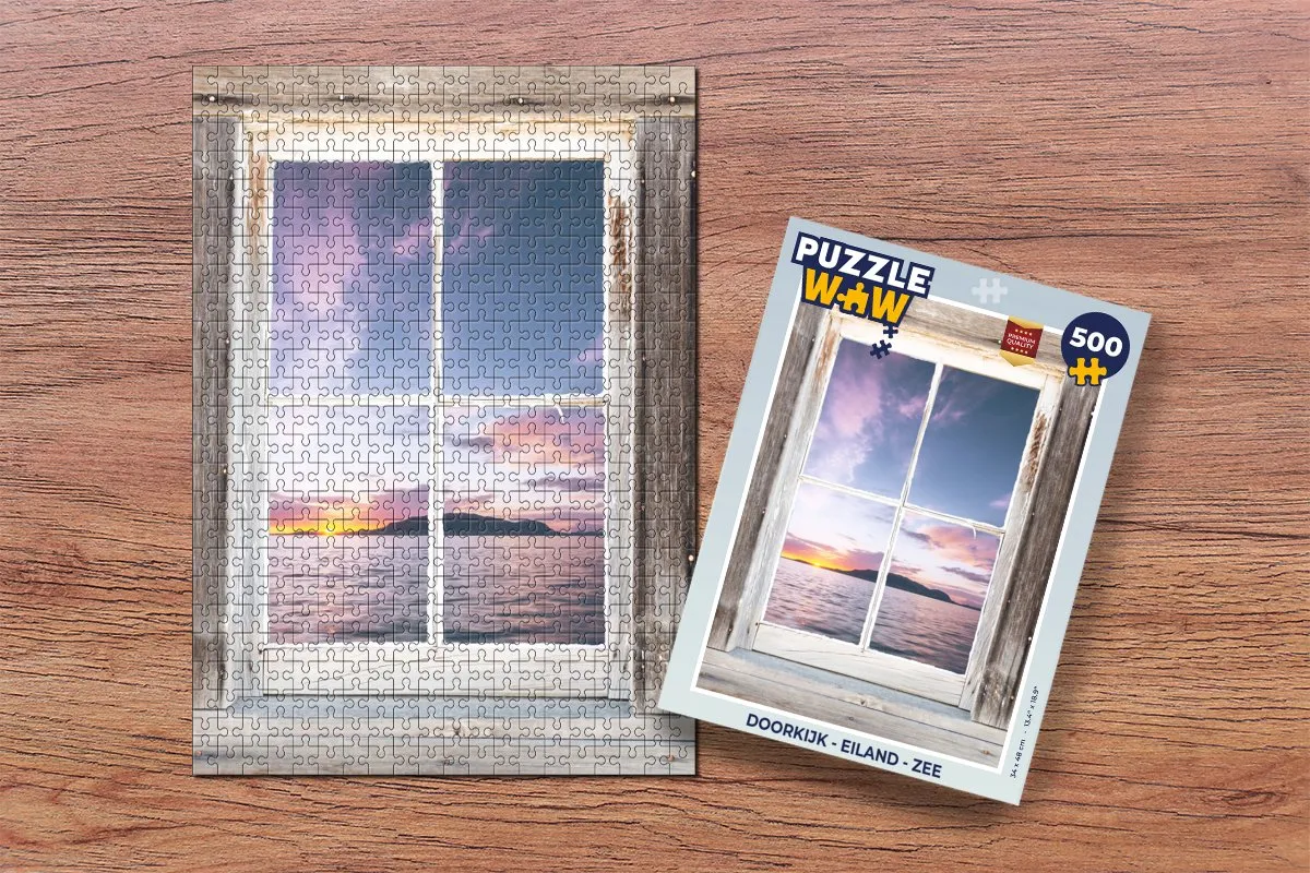 PuzzleWow Doorkijk Eiland Zee Legpuzzel 500 Stuks - Multicolor