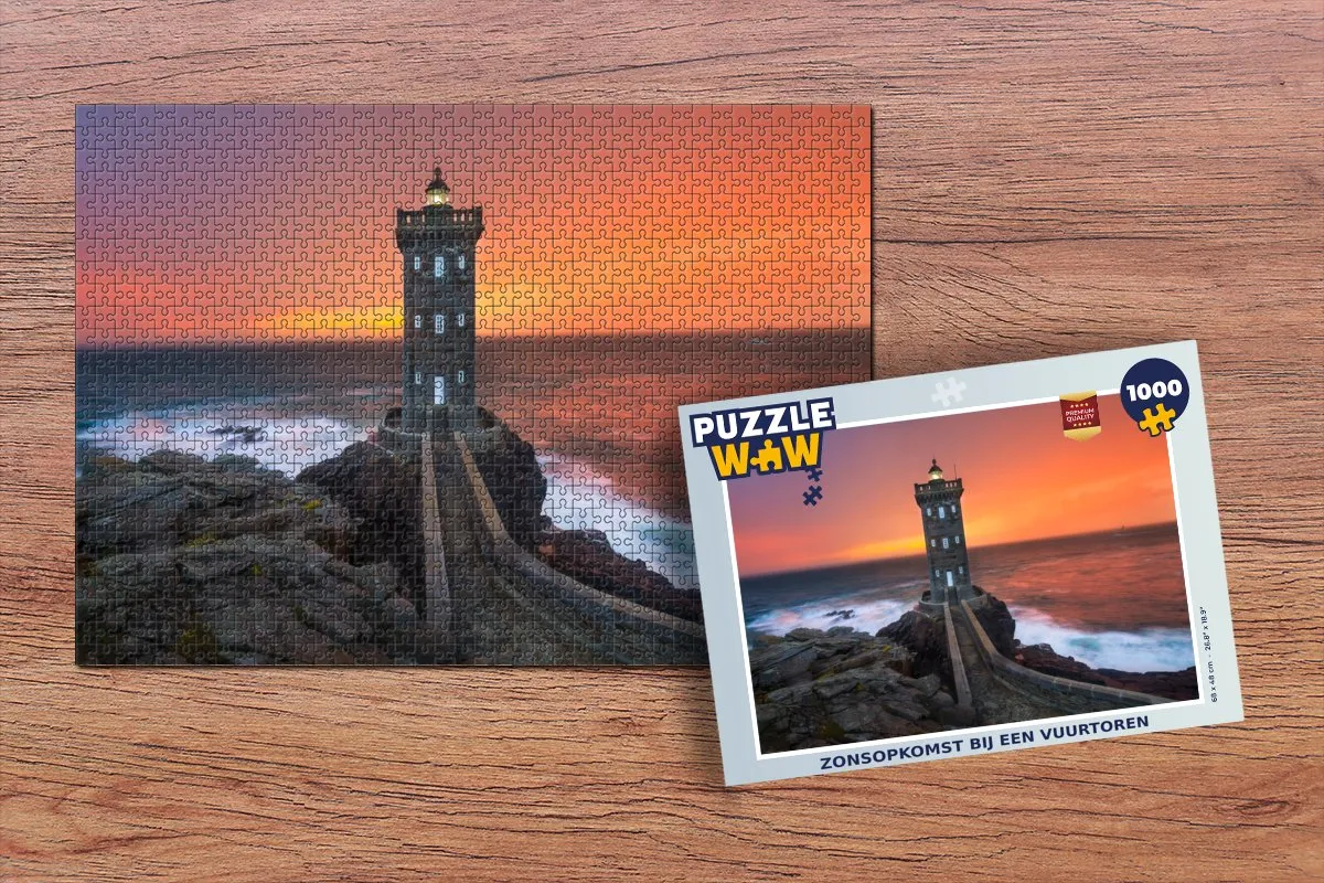 PuzzleWow Legpuzzel Zonsopkomst Vuurtoren 1000 Stuks - Multicolor