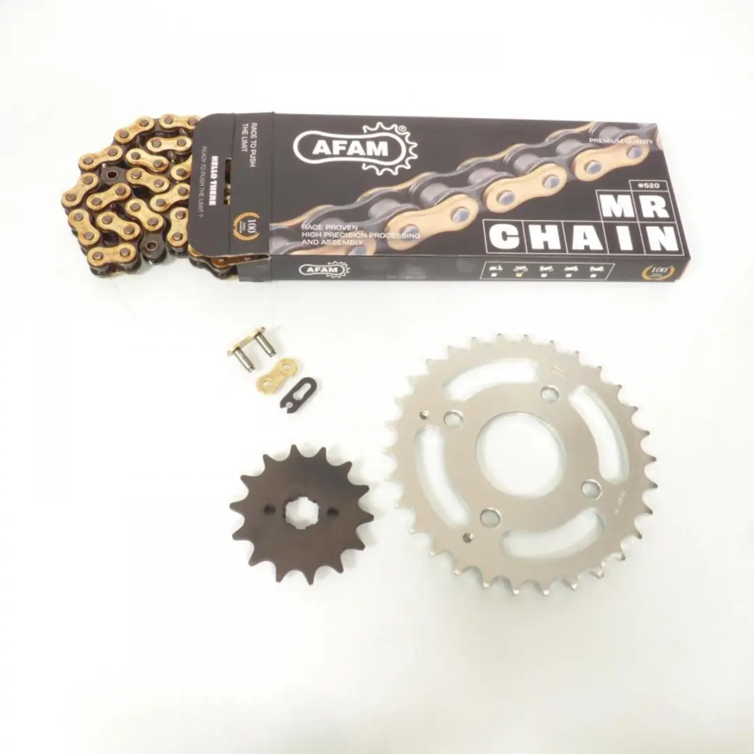 Kit chaîne Afam pour quad Kymco 50 Mxu Reverse 14x30 pas 520 86L Neuf