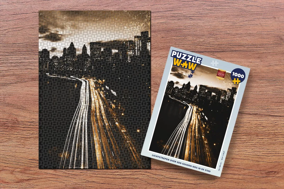 PuzzleWow Snelweg Steden Legpuzzel 1000 Stuks - Multicolor