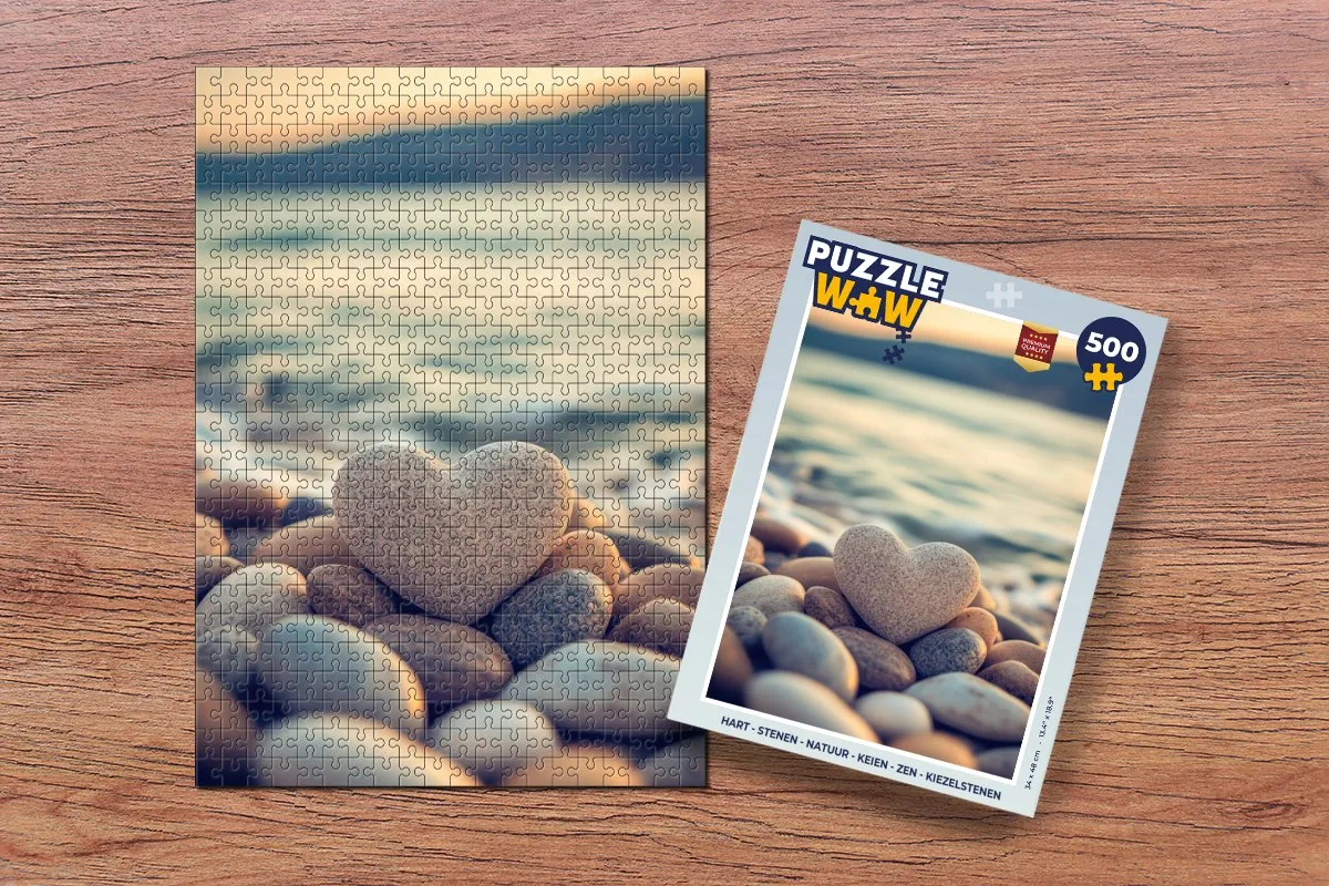 PuzzleWow Zen Puzzel Hart 500 Stukjes - Natuurstenen