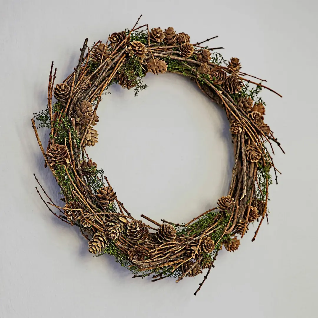 Loberon Krans Dangriga 35cm - Groen/Bruin - afbeelding 4 van 6
