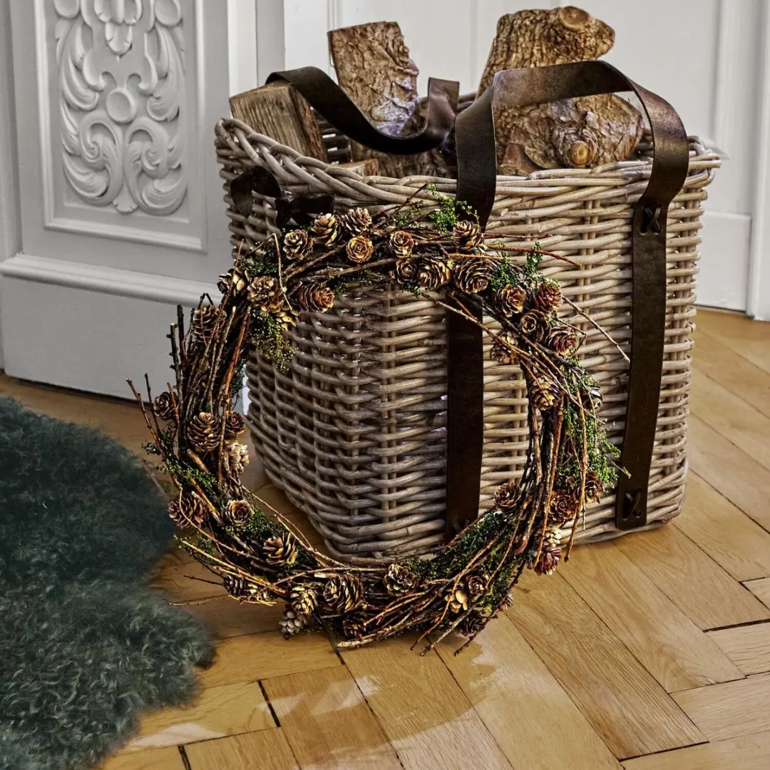 Loberon Krans Dangriga 35cm - Groen/Bruin - afbeelding 3 van 6