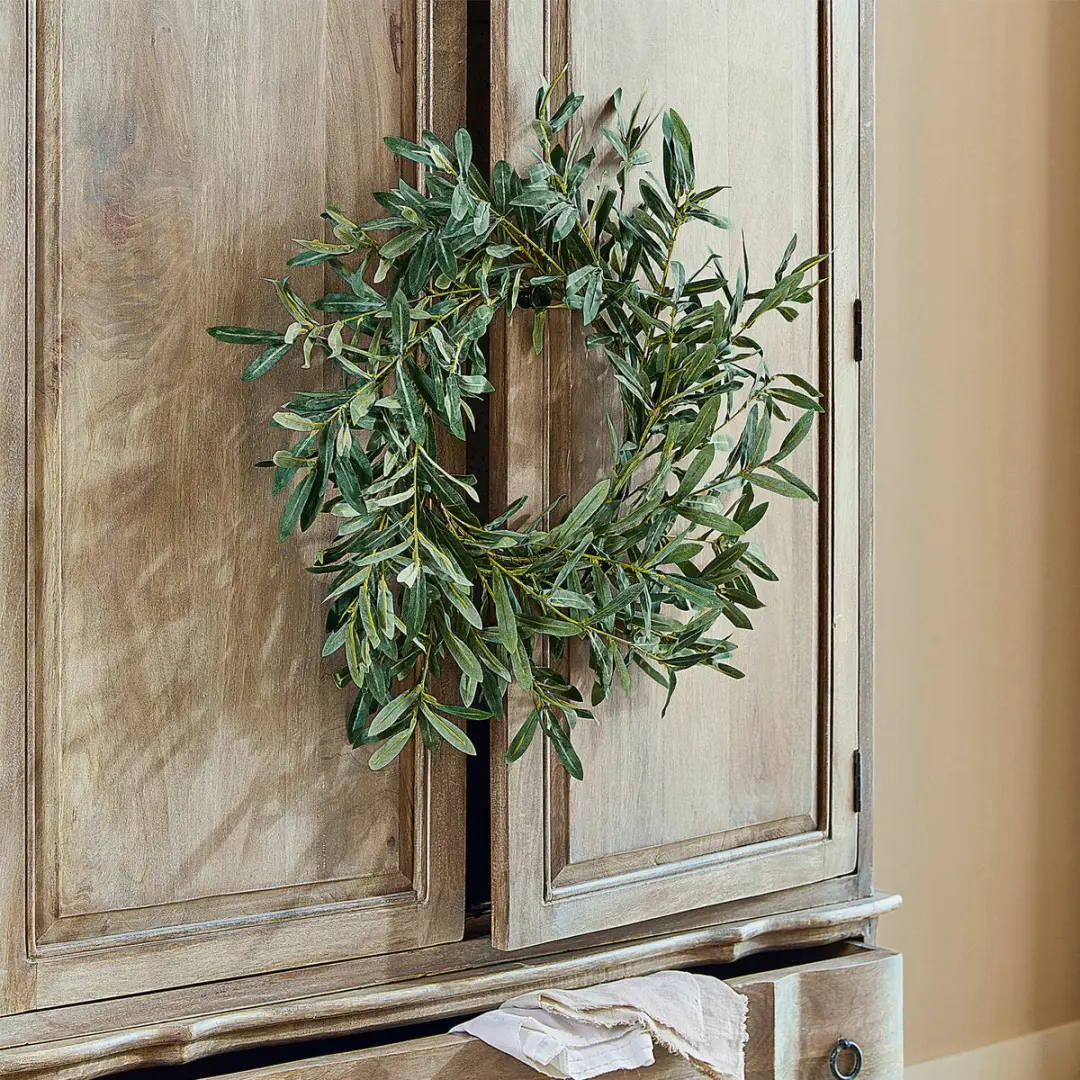 Loberon Zoey Olijvenkrans 60cm - Groen - afbeelding 4 van 5