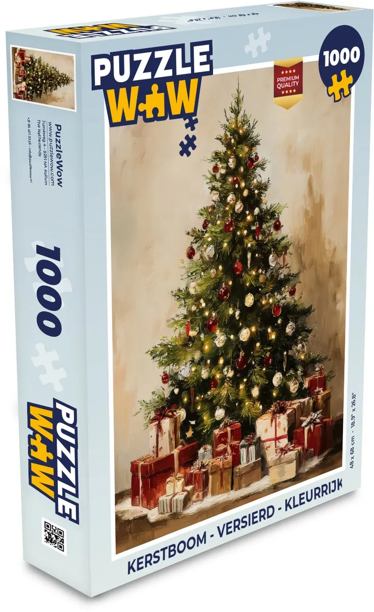 PuzzleWow Kerstboom Puzzle 1000 Stuks - Kleurrijk