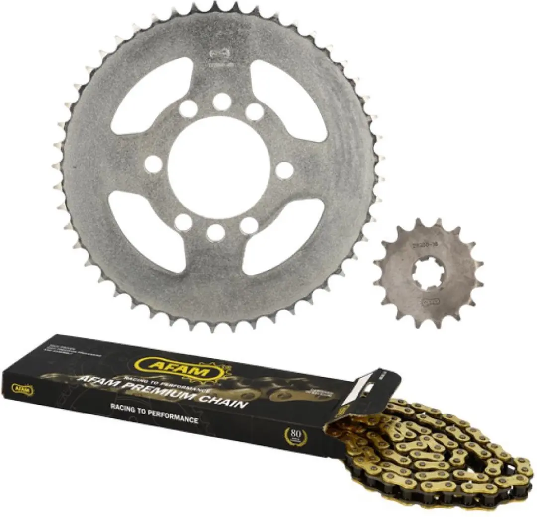 Afam Kettingset Yamaha 125 DT MX 1979-1991 428 - 16x49 - Goud/Zilver - afbeelding 2 van 2