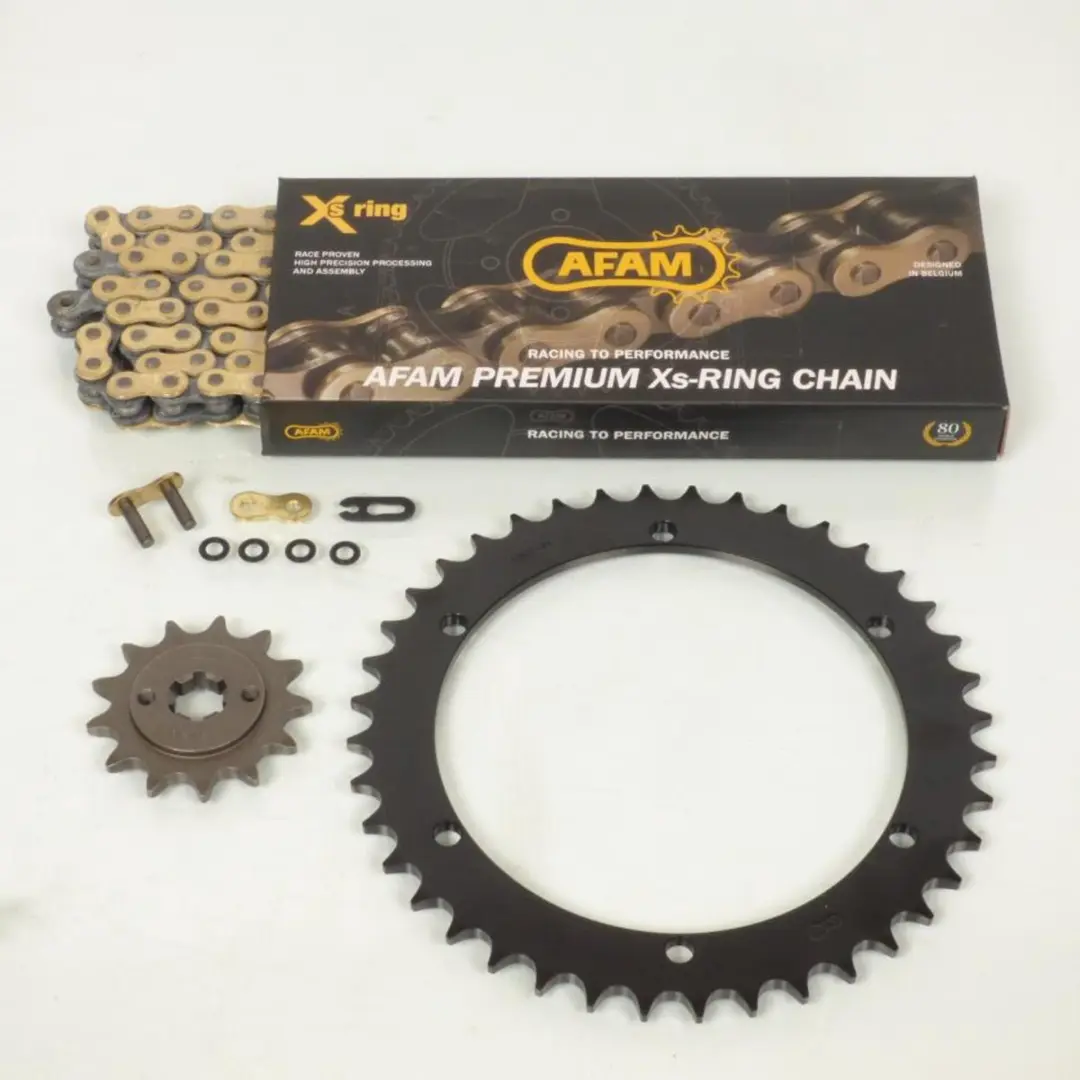 Kit chaîne Afam 13x40 pas 520 pour quad Yamaha 200 YFS Blaster 1989 à 2006 Neu