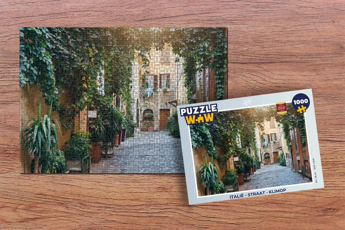 PuzzleWow Italië Straat Klimop Legpuzzel 1000 Stuks - Multicolor