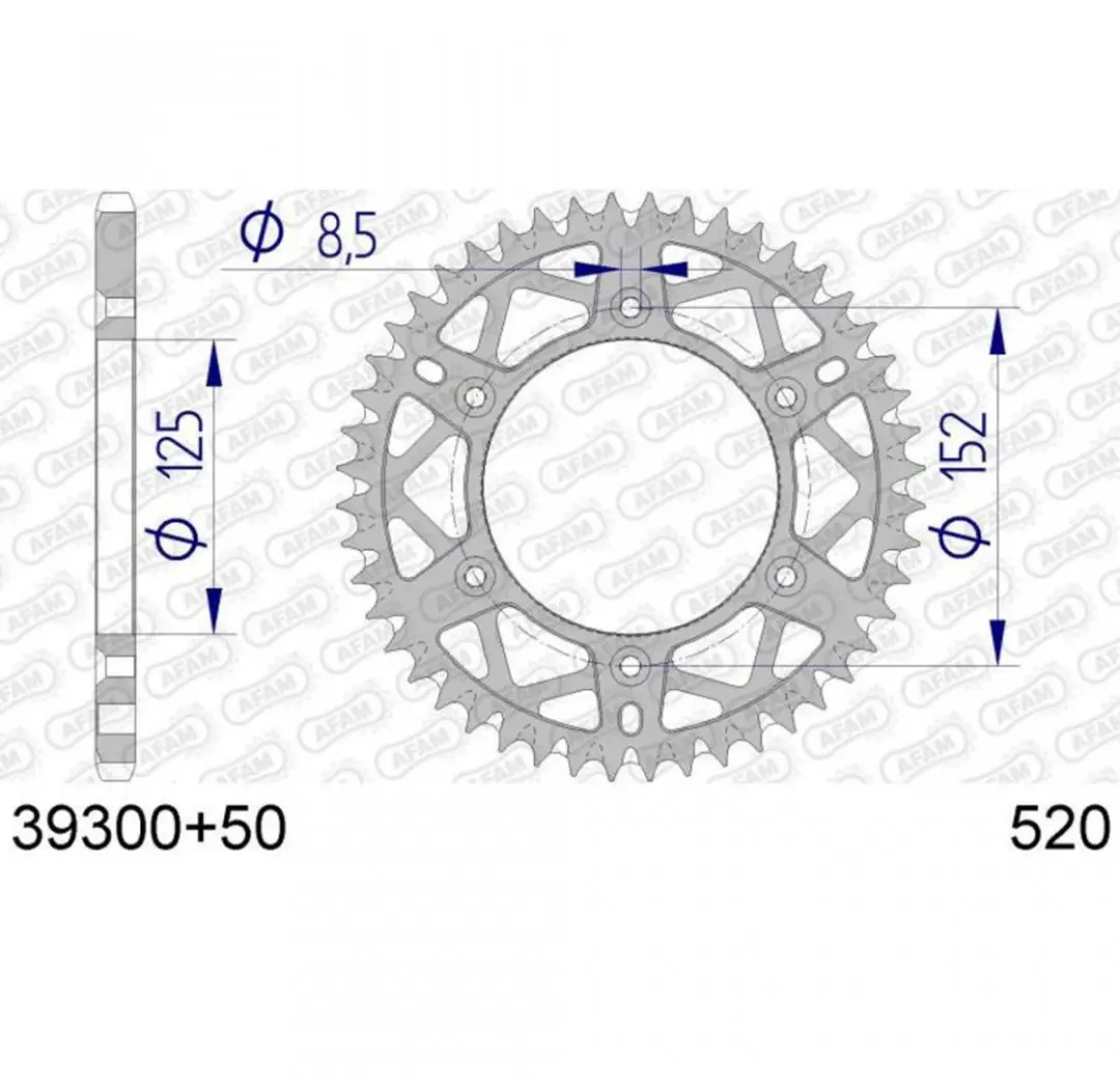 Afam Kettingkit Beta 125 RR Enduro 2T 13x50 520 - Brons - afbeelding 2 van 3