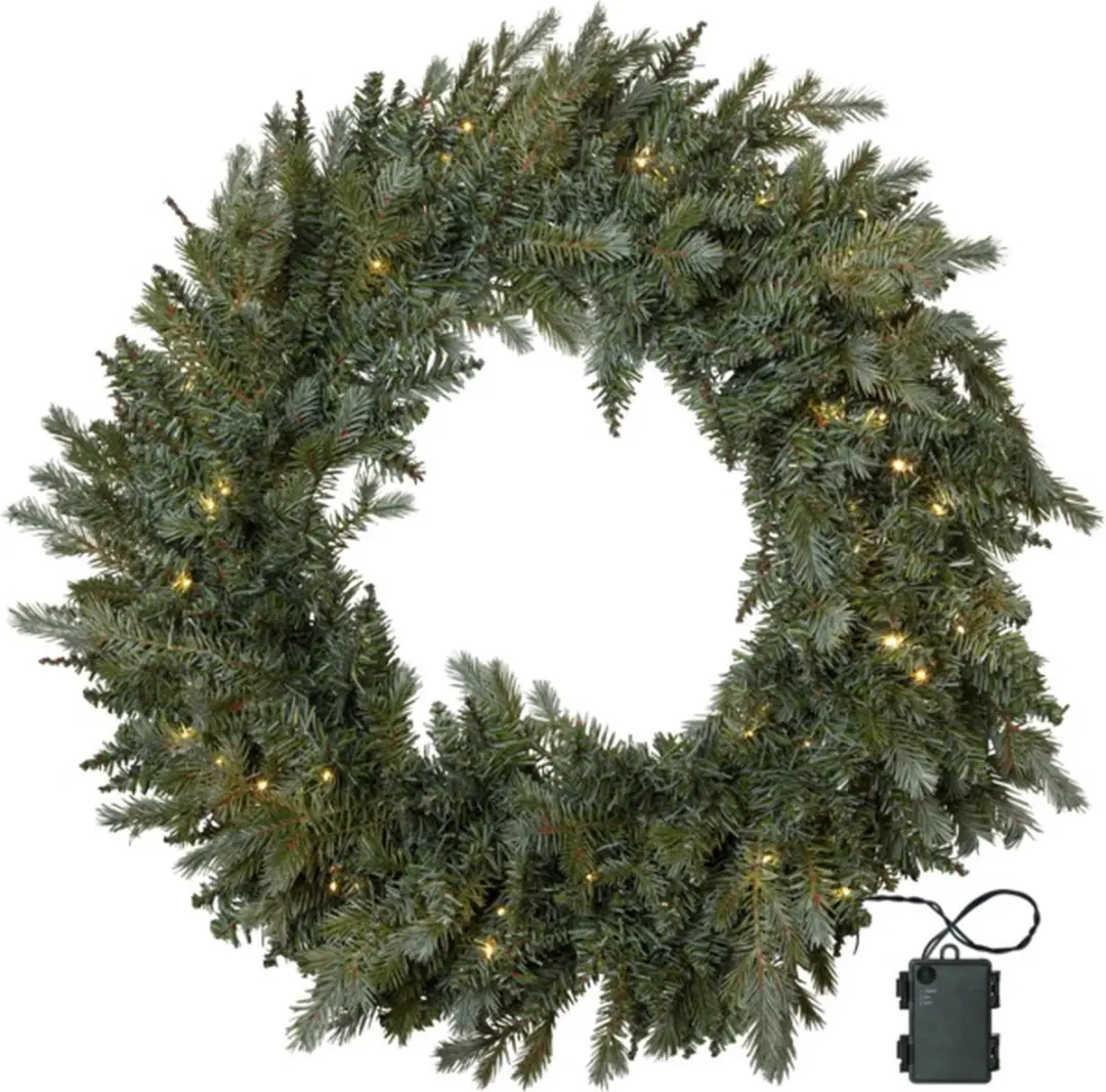 Kerstkrans Greyland met 60 LEDs