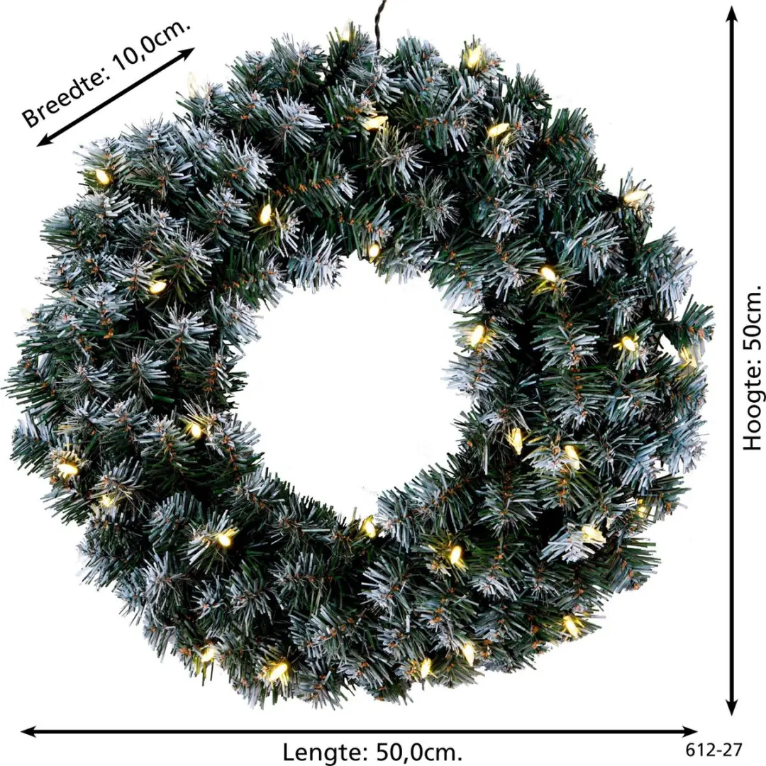 Star Trading Edmonton Verlichte Kerstkrans 50cm - Groen - afbeelding 4 van 6