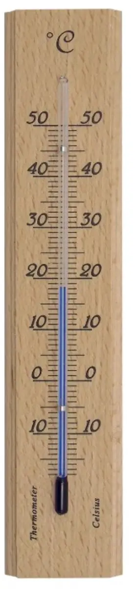 Nature Muurthermometer 19cm Bamboe