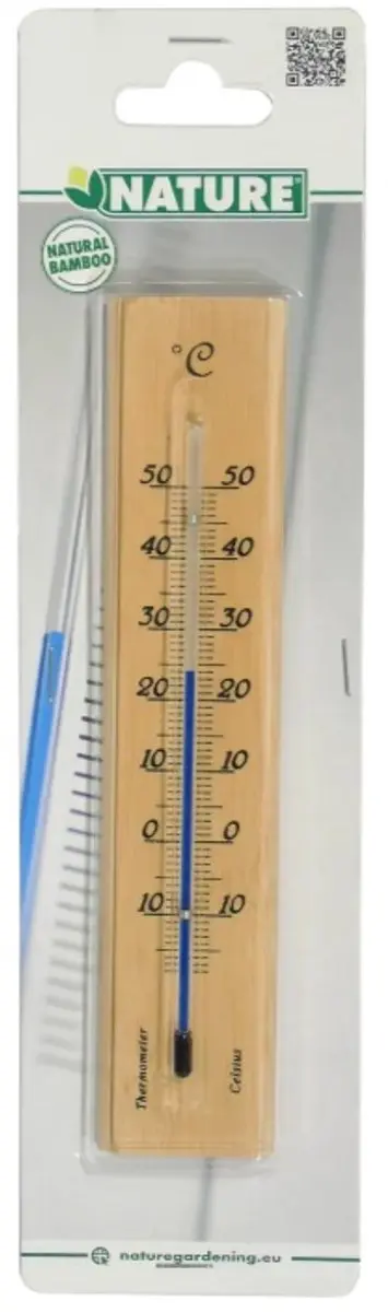 Nature Muurthermometer 19cm Bamboe