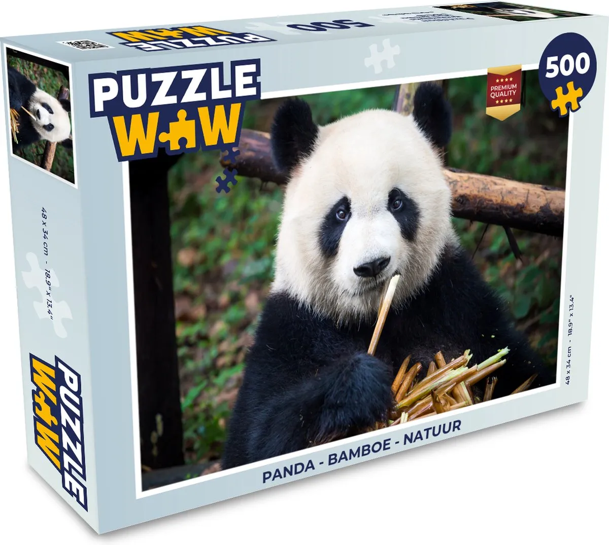 PuzzleWow Puzzel Panda Bamboe Legpuzzel 500 Stuks
